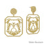 Gameday Gold Open Cut out Bulldog with Circle Post 2" Earring - Hallelu Clothing Boutique