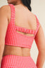 Gingham Print Ruched Top