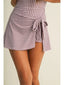 Gingham Print Wrap Tie Dress