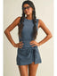 Gingham Print Wrap Tie Dress