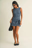 Gingham Print Wrap Tie Dress