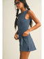 Gingham Print Wrap Tie Dress
