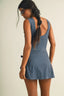 Gingham Print Wrap Tie Dress