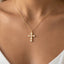 Gold Dipped Pearl Cross Pendant Necklace - Hallelu Clothing Boutique