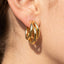 Gold Dipped Slim Ring Offset Hoop Earrings - Hallelu Clothing Boutique