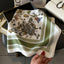 Green Flowers Square Scarf - Hallelu Clothing Boutique
