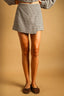 Houndstooth Wrap-Front Mini Skort
