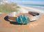SS Mixed Metal Wire Wrapped Sea Glass Cuff Bracelet