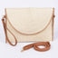 Ivory Faux Straw Envelope Clutch with Wrist Strap - Hallelu Clothing Boutique