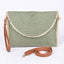 Ivory Faux Straw Envelope Clutch with Wrist Strap - Hallelu Clothing Boutique