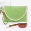 Ivory Faux Straw Envelope Clutch with Wrist Strap - Hallelu Clothing Boutique