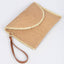 Ivory Faux Straw Envelope Clutch with Wrist Strap - Hallelu Clothing Boutique