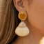 Ivory Marble Geometric Earrings - Hallelu Clothing Boutique