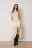 Lace Asymmetrical Tiered Midi