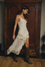 Lace Asymmetrical Tiered Midi