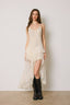 Lace Asymmetrical Tiered Midi
