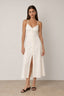 Linen Shirred Button Midi Dress - Hallelu Clothing Boutique