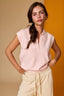 Maeve Collared Top - Sleeveless Cropped Polo Knit, Pink or White - Hallelu Clothing Boutique
