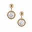 Matte Gold Textured Circle with Pearl Stone 1" Earring - Hallelu Clothing Boutique