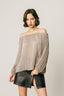 Metallic Foil Off-the-Shoulder Pleated Blouse - Hallelu Clothing Boutique