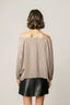 Metallic Foil Off-the-Shoulder Pleated Blouse - Hallelu Clothing Boutique