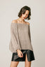 Metallic Foil Off-the-Shoulder Pleated Blouse - Hallelu Clothing Boutique