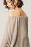 Metallic Foil Off-the-Shoulder Pleated Blouse - Hallelu Clothing Boutique