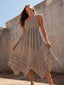 Mixed Stripe Linen-Blend Midi Dress - Hallelu Clothing Boutique
