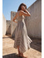 Mixed Stripe Linen-Blend Midi Dress - Hallelu Clothing Boutique