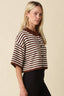 Natalia Stripe Loose Knit Top - Hallelu Clothing Boutique