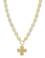 Natural Resin Oval Gold Cross - Hallelu Clothing Boutique