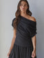 Off Shoulder Drape Top - Hallelu Clothing Boutique