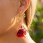 Open Leaf Fabric Rose Drop Earrings - Hallelu Clothing Boutique