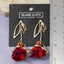 Open Leaf Fabric Rose Drop Earrings - Hallelu Clothing Boutique