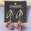 Open Leaf Fabric Rose Drop Earrings - Hallelu Clothing Boutique