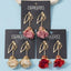 Open Leaf Fabric Rose Drop Earrings - Hallelu Clothing Boutique