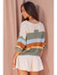 Patch Striped Sweater - Hallelu Clothing Boutique