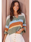 Patch Striped Sweater - Hallelu Clothing Boutique