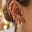 Pearl And Hammered Mini Hoop Earring Set - Hallelu Clothing Boutique