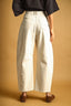 Pinstripe High-Waist Barrel Jeans