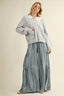 Ruffled Side Washed Denim - Hallelu Clothing Boutique