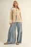 Ruffled Side Washed Denim - Hallelu Clothing Boutique
