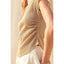 Seafoam Drift Top - Stone Cap Sleeve, Side Shirring, Cotton - Hallelu Clothing Boutique