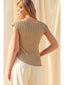 Seafoam Drift Top - Stone Cap Sleeve, Side Shirring, Cotton - Hallelu Clothing Boutique