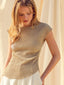 Seafoam Drift Top - Stone Cap Sleeve, Side Shirring, Cotton - Hallelu Clothing Boutique
