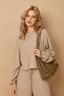 Shimmer Taupe Top - Hallelu Clothing Boutique