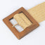 Square Wood Buckle Straw Belt - Hallelu Clothing Boutique