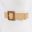 Square Wood Buckle Straw Belt - Hallelu Clothing Boutique