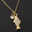Stainless Steel Pave Cz Fish Pendant Necklace - Hallelu Clothing Boutique