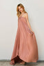 Strapless Pleated Satin Maxi Dress - Hallelu Clothing Boutique